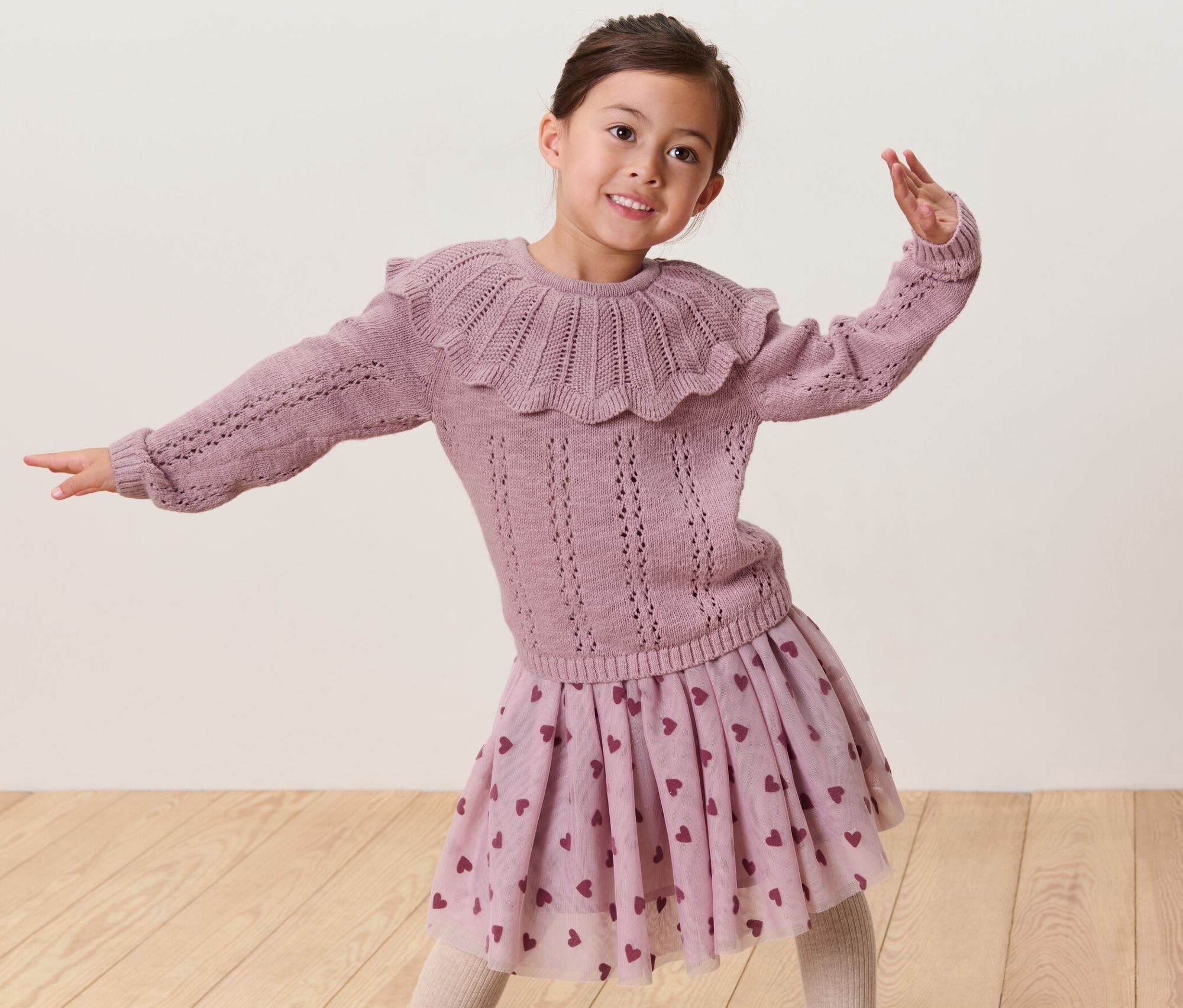 Thumbnail - Tchibo - Kinder-Strickpullover mit Kragen - Baby - Gr. 74/80 - violett