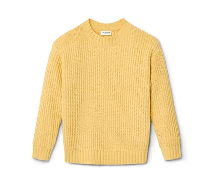 Gelber Kinder-Chenille-Pullover.