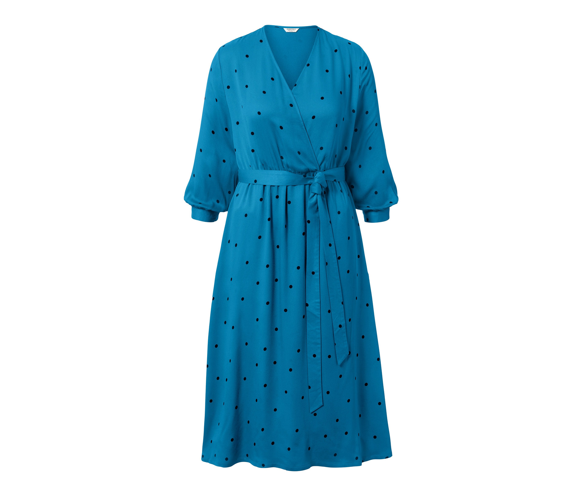 Tchibo - Gepunktetes Webkleid - Damen - Gr. 38 - dunkelblau/gepunktet