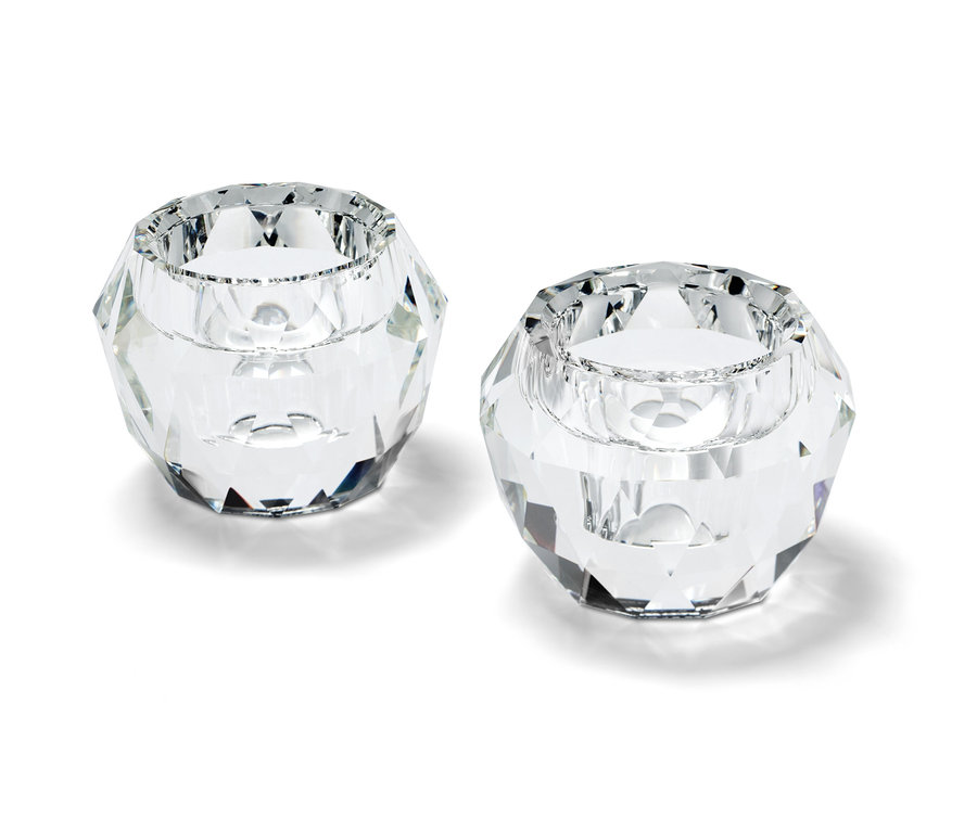 Zwei Glas-Kerzenhalter.
