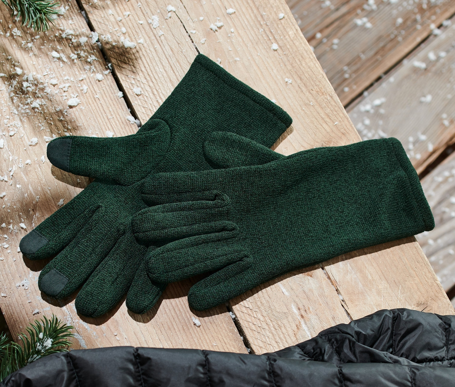 Thumbnail - Tchibo - Strickfleece-Handschuhe - Herren - Gr. 8,5 - grün