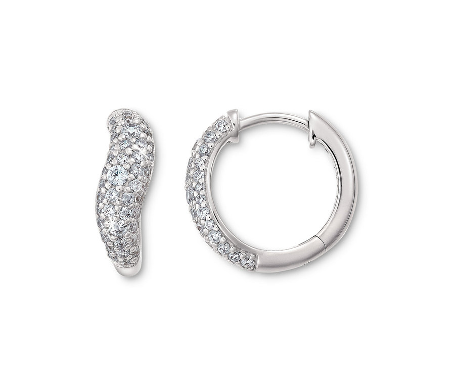 Zwei 925 Silber Creolen im Wave Design.