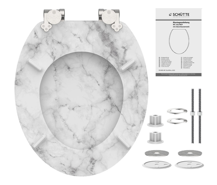 SCHÜTTE MDF-WC-Sitz »MARMOR STONE« mit Montageanleitung und Zubehör.