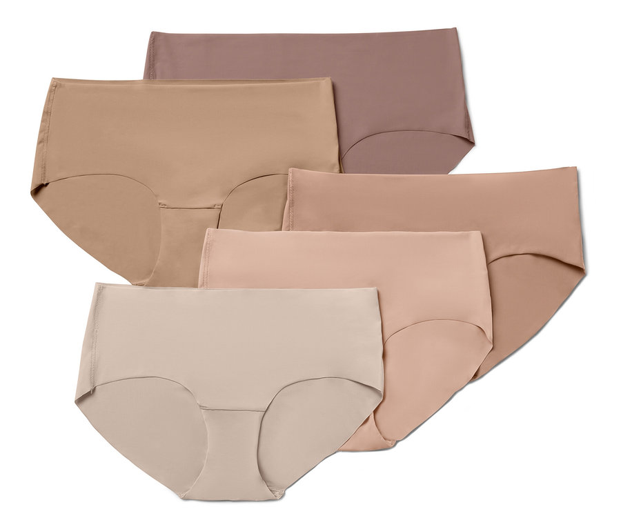 Fünf beige Magic-Cut-Pantys.