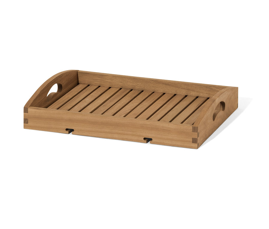 Detailansicht eines Barwagens mit abnehmbarem Tablett.