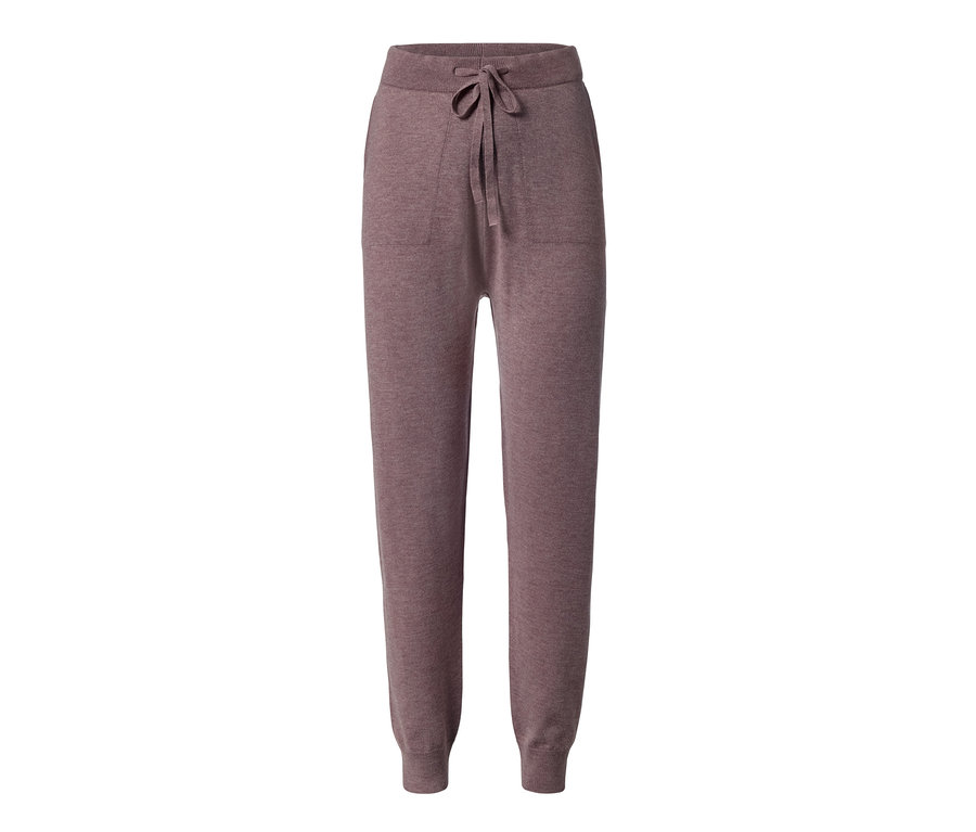 Lila Hausanzug-Hose mit Kordelzug.