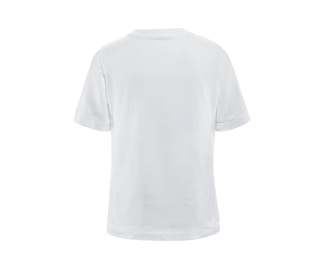Weißes T-Shirt mit Print von hinten.