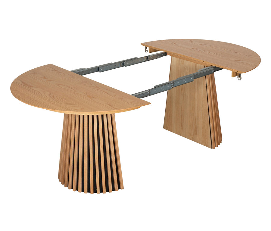 deVries Esstisch »Oria«, Natur Oak, oval, 120/210 x 120 cm im ausgezogenen Zustand.