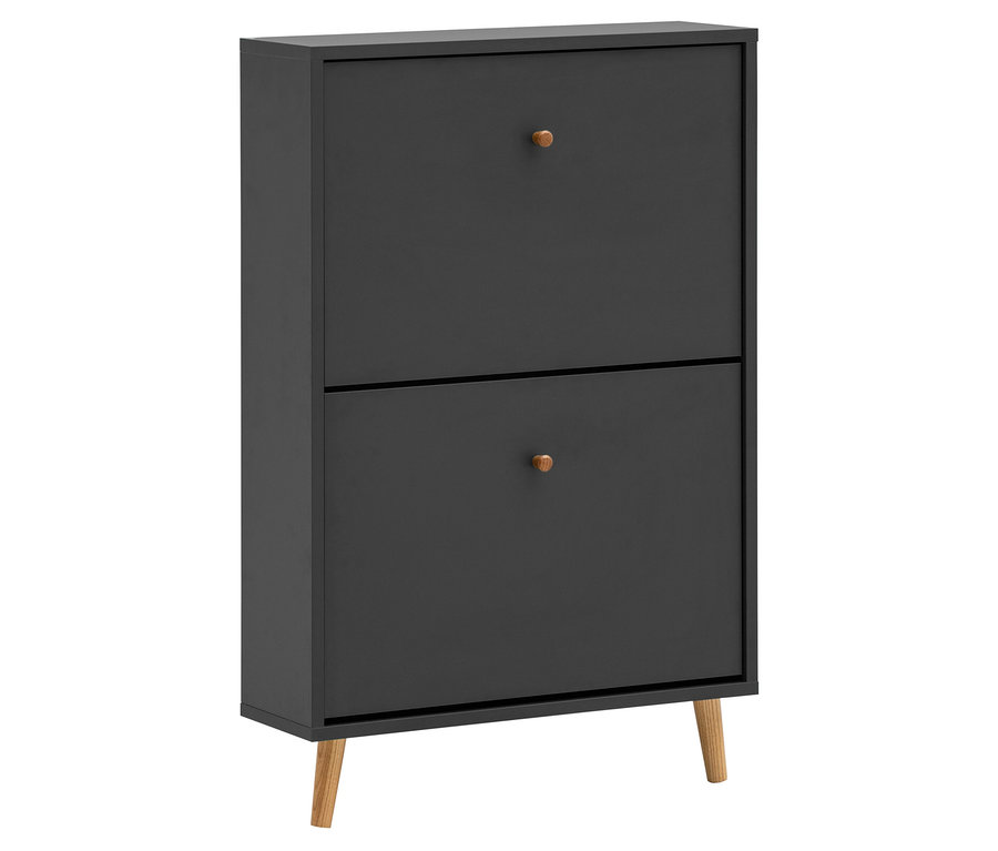 Anthrazitfarbener Schuhschrank »Bjarne« mit 2 Klappen.