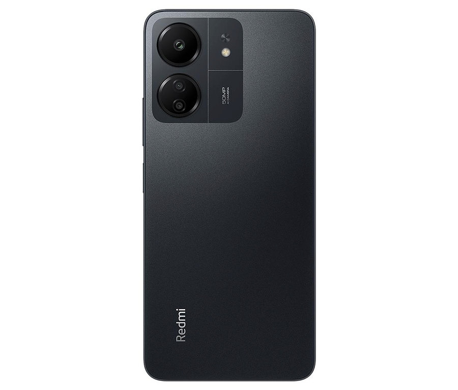 Rückseite eines schwarzen Xiaomi Redmi 13C 128 GB "Midnight Black".