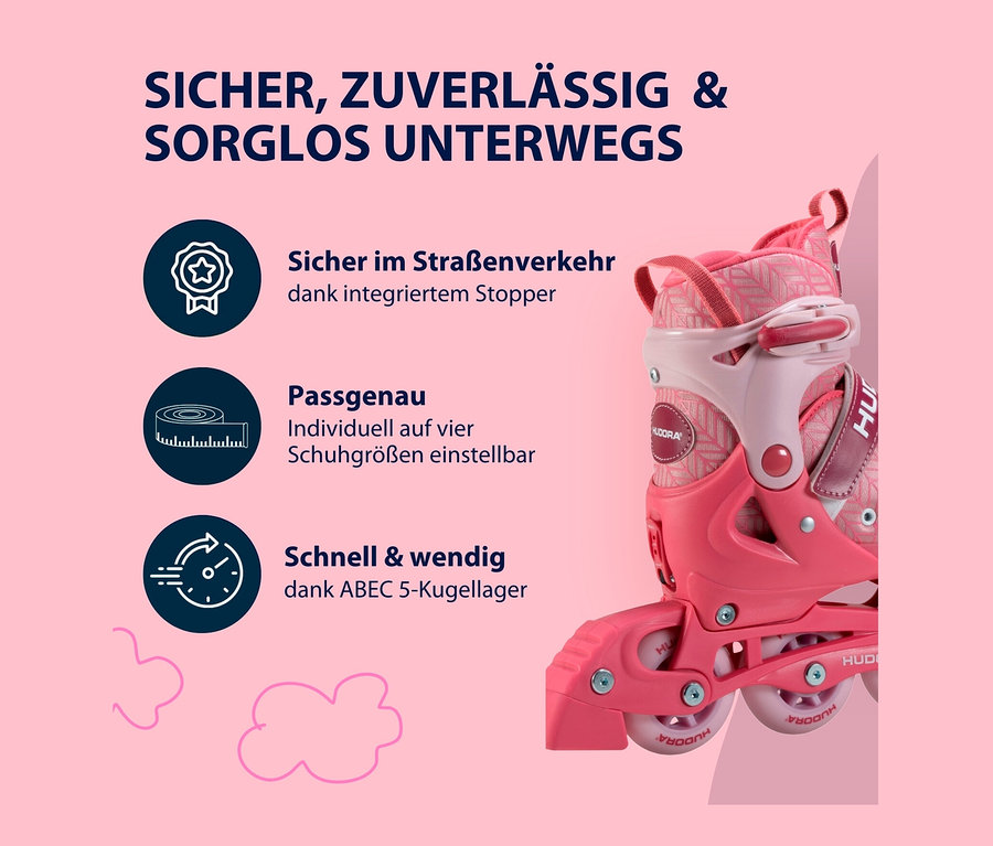 Pinke HUDORA Inline Skates »Mia 2.0«.