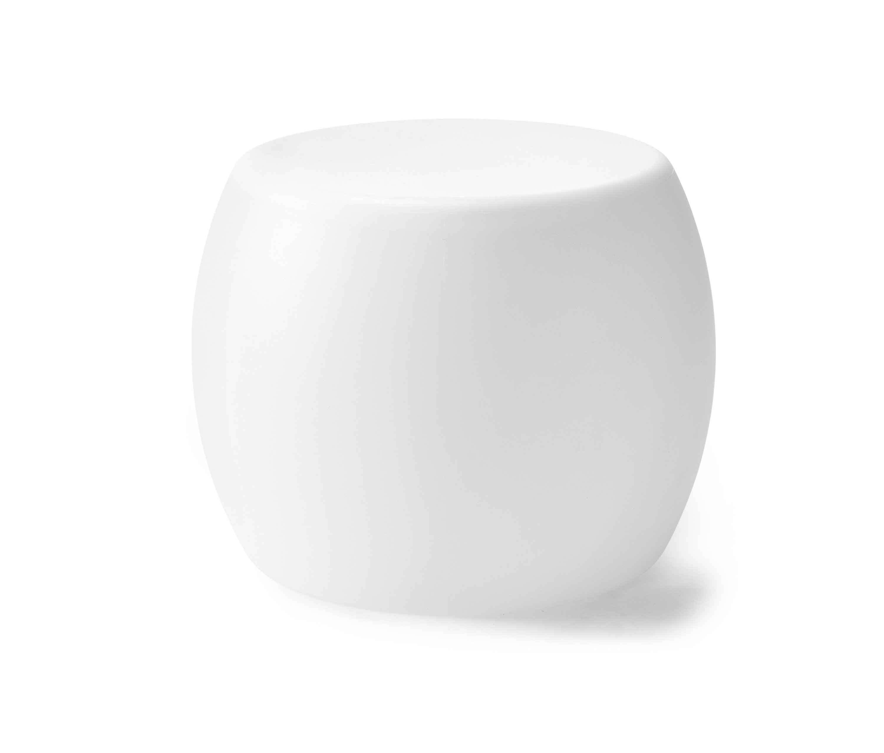 Ein weißer Solar-Beistelltisch mit Farbwechsel.