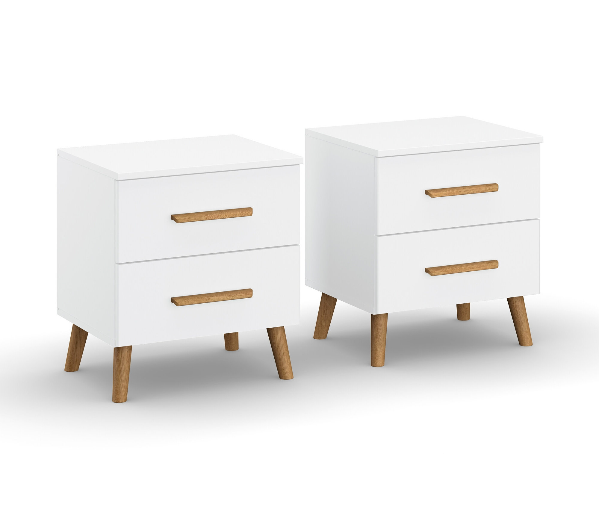 rauch 2 Nachttische »Skandi« - 47x42x54cm - braun - Holz / Eichenholz
