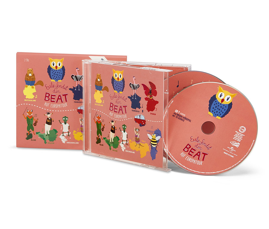 Zwei CDs und eine Albumhülle mit Zeichentrickfiguren und dem Schriftzug "BEAT".