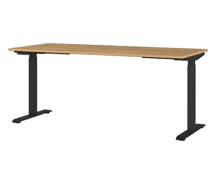 Elektrisch höhenverstellbarer Schreibtisch, Breite ca. 180 cm.