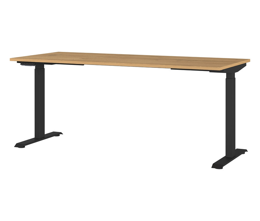 Elektrisch höhenverstellbarer Schreibtisch, Breite ca. 180 cm.