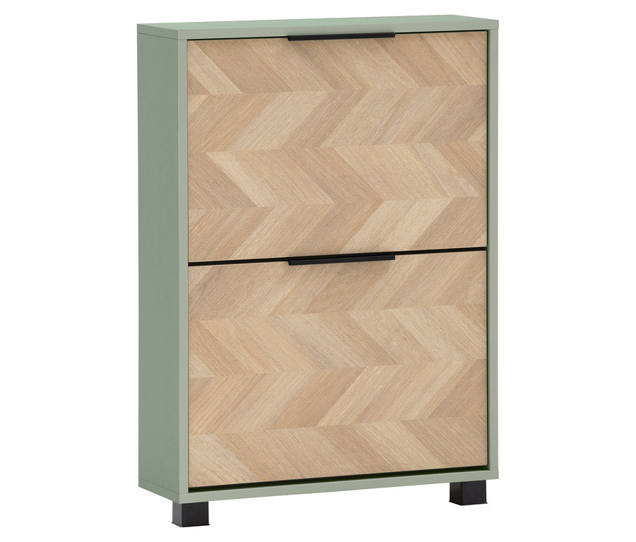 Pistazienfarbener Schuhkipper »Piazza« mit Fischgrätenmuster und zwei Klappen.