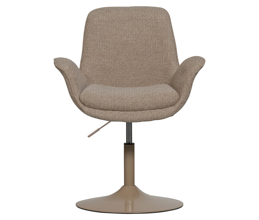 Der Woood »Marten« höhenverstellbare Esszimmerstuhl in Beige ist freigestellt abgebildet.