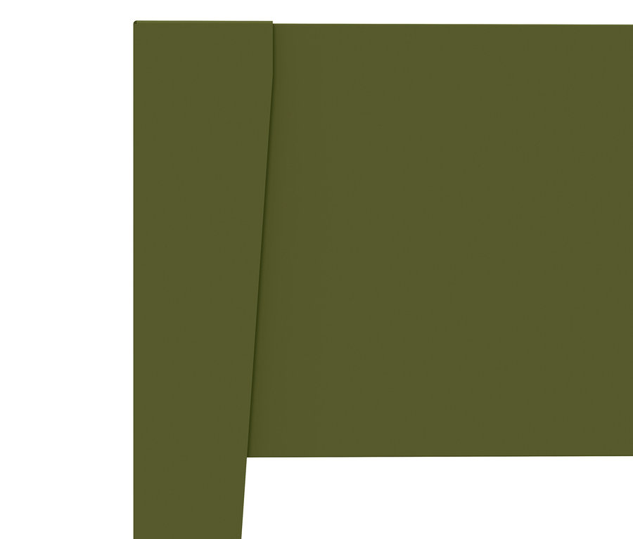 Nahaufnahme eines olivgrünen Kopfteils.