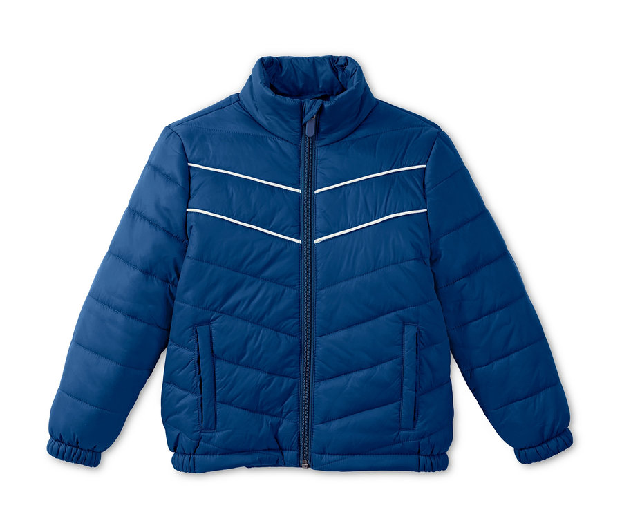 Blaue Steppjacke.