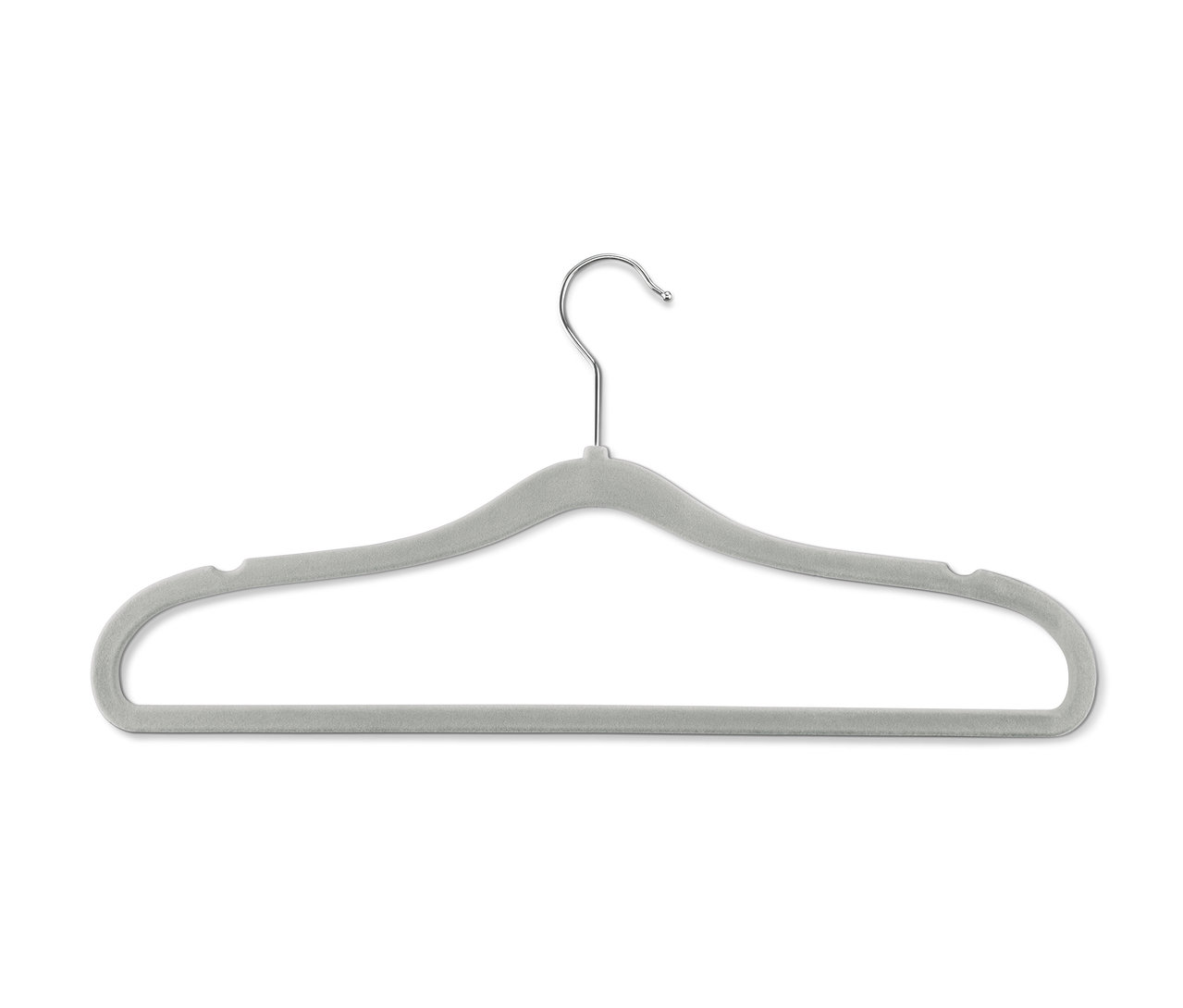 Detailansicht eines 8er Sets extraschmaler Kleiderbügel.