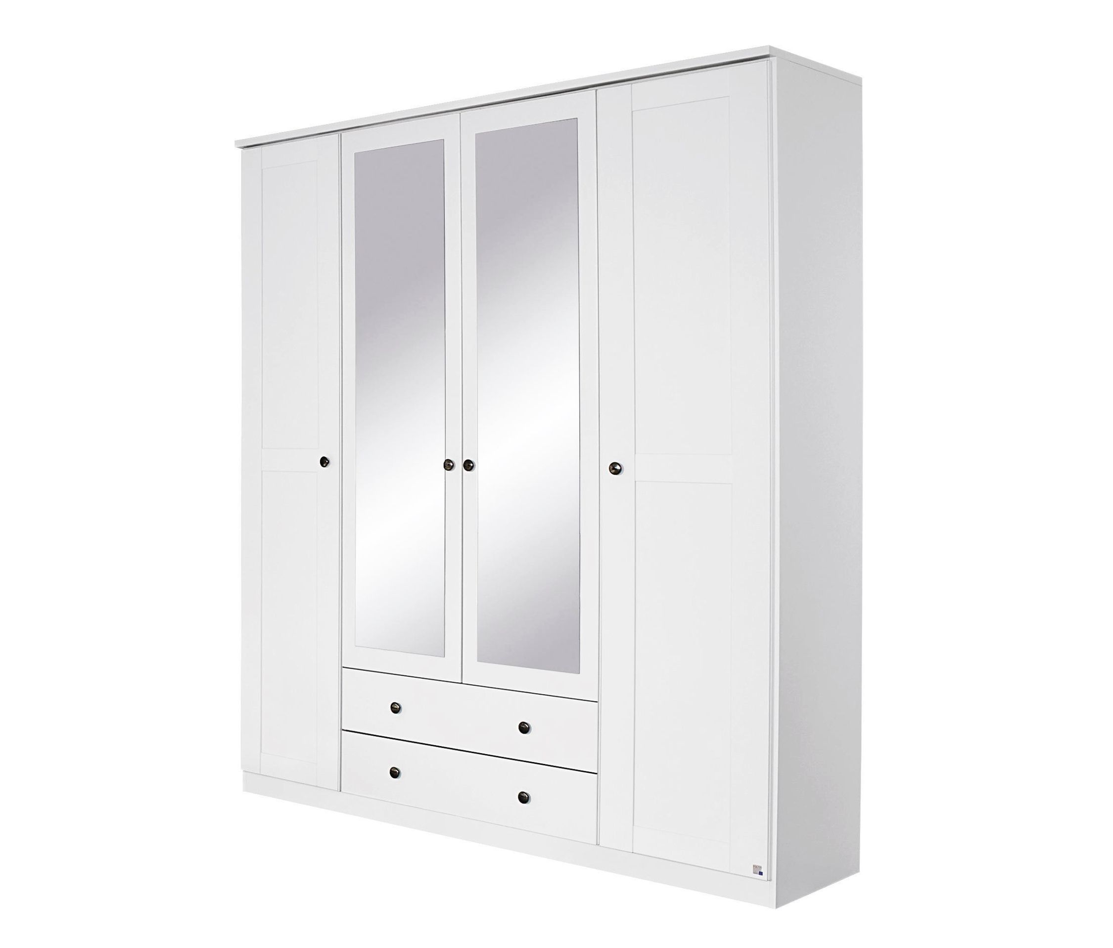 rauch Kleiderschrank »Rosenheim« - 181x56x212cm - weiß - Holz / Glas / Metall