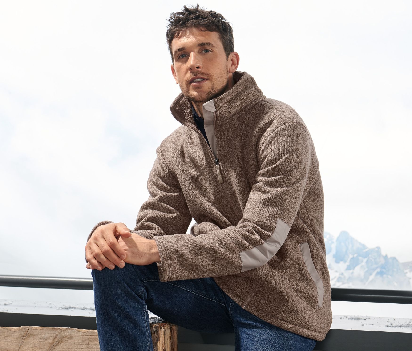 Thumbnail - Tchibo - Thermo-Strickfleece-Jacke - Herren - Gr. XL - braun