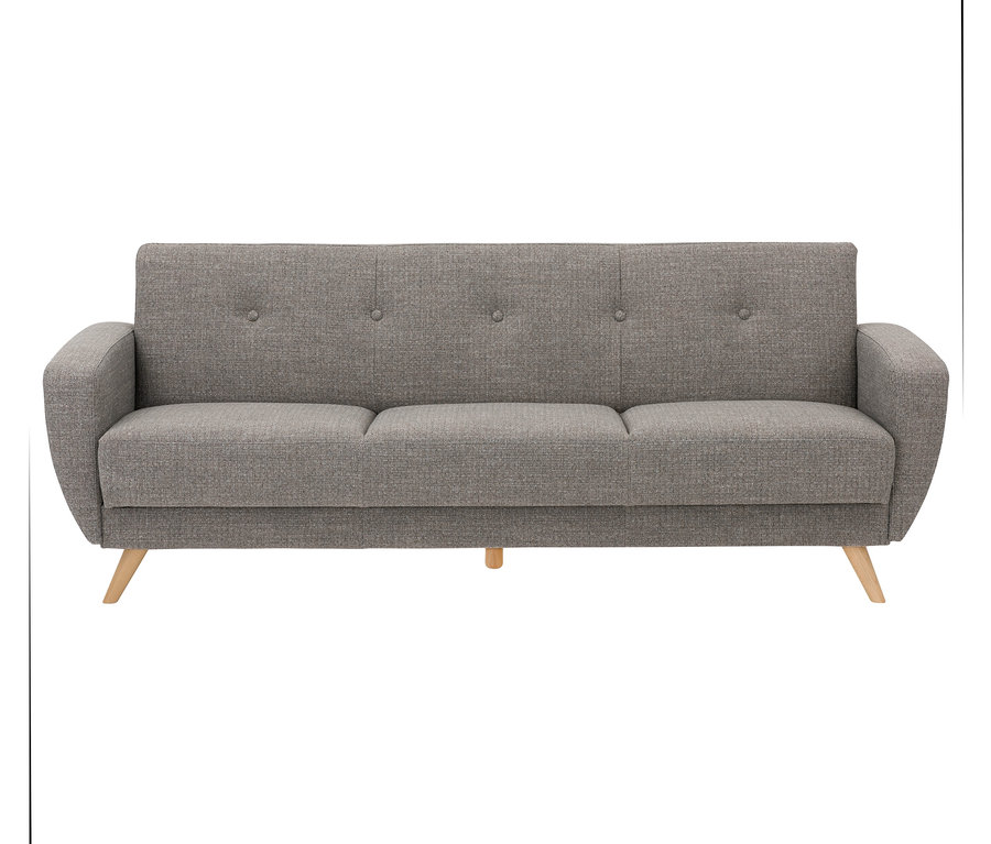 Graues meliertes 3-Sitzer-Schlafsofa »Justus« aus Webstoff.