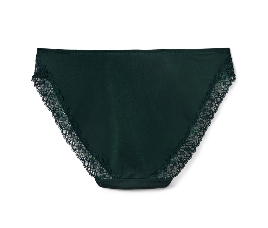 Dunkelgrüne Jazzpants mit Spitze.