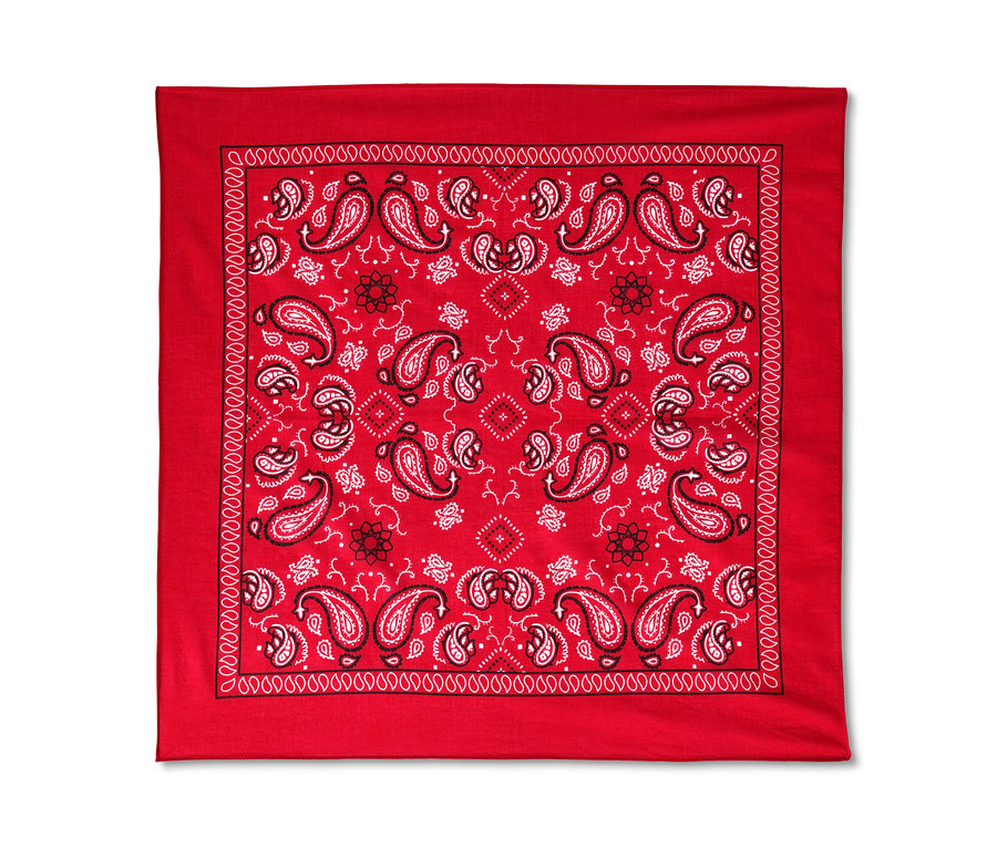 Ein rotes Bandana-Nickituch mit Paisley-Muster, 2 Stück