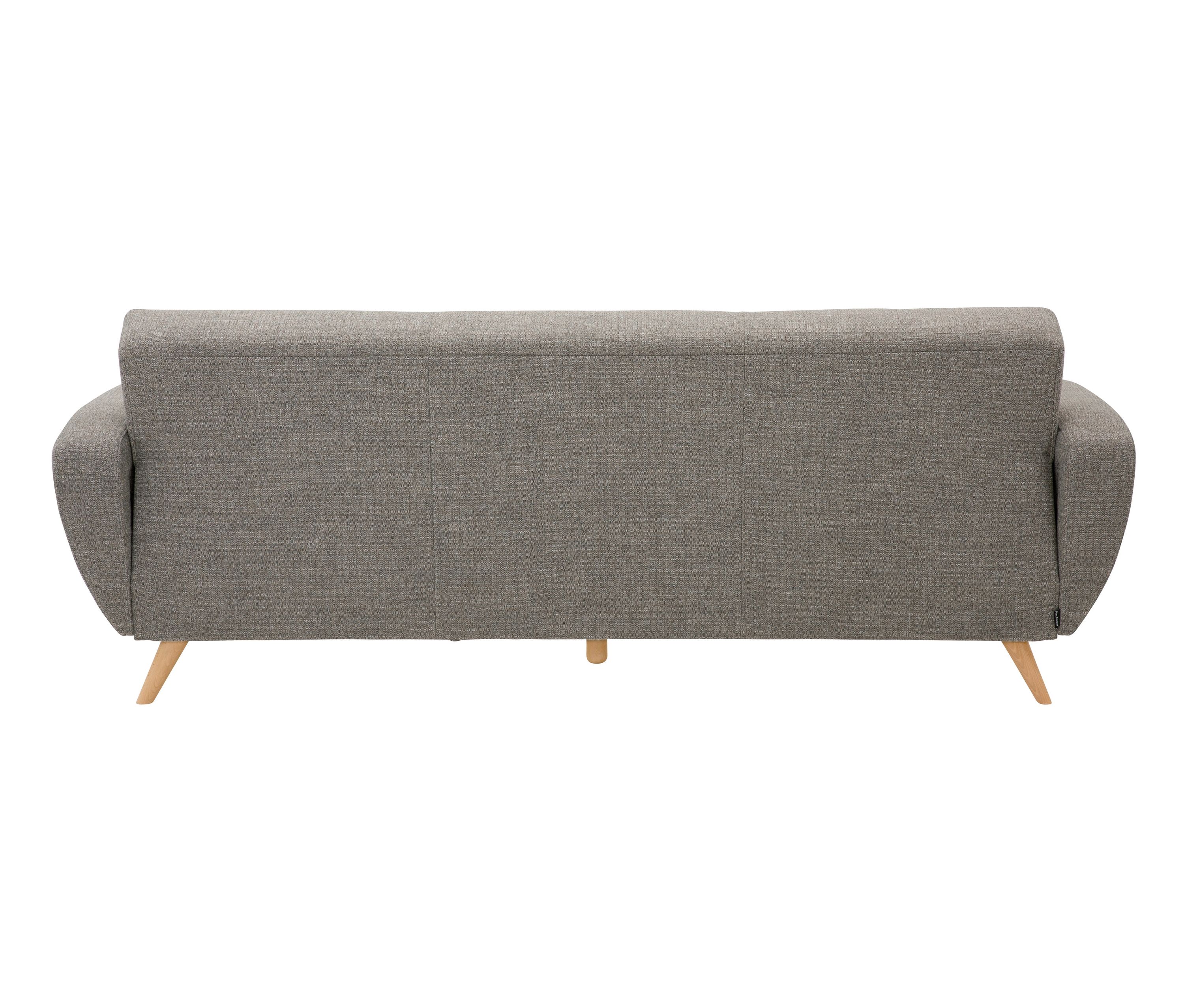 Thumbnail - Tchibo - 3-Sitzer-Schlafsofa »Justus« in grau meliertem Webstoff - 230x82x85cm - braun - Holz / Buchenholz / Polyester