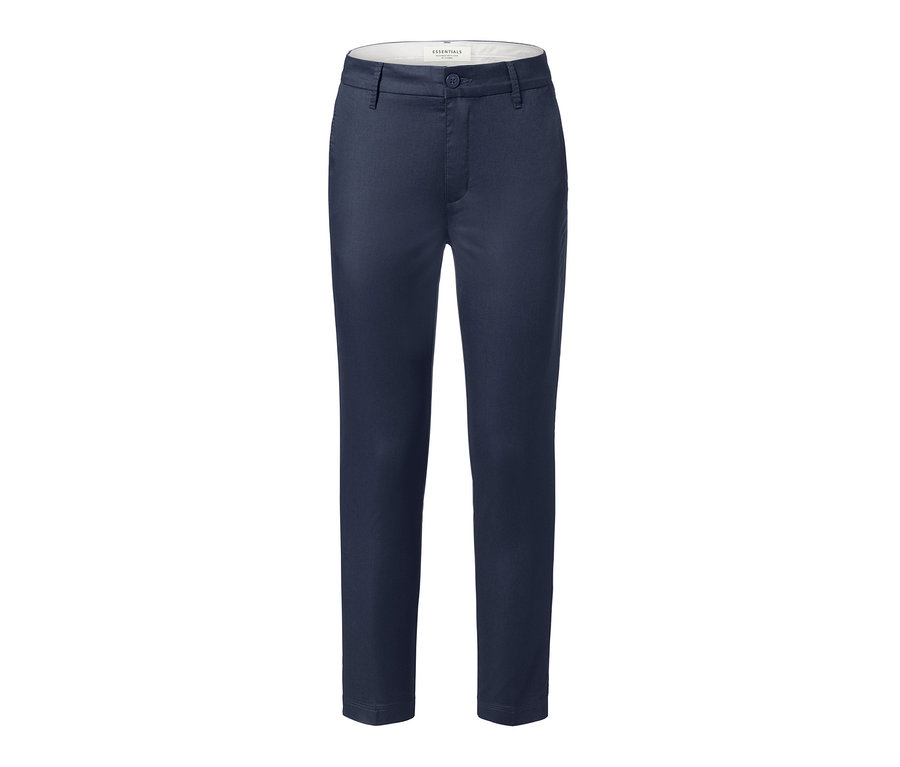 Dunkelblaue Chinohose.