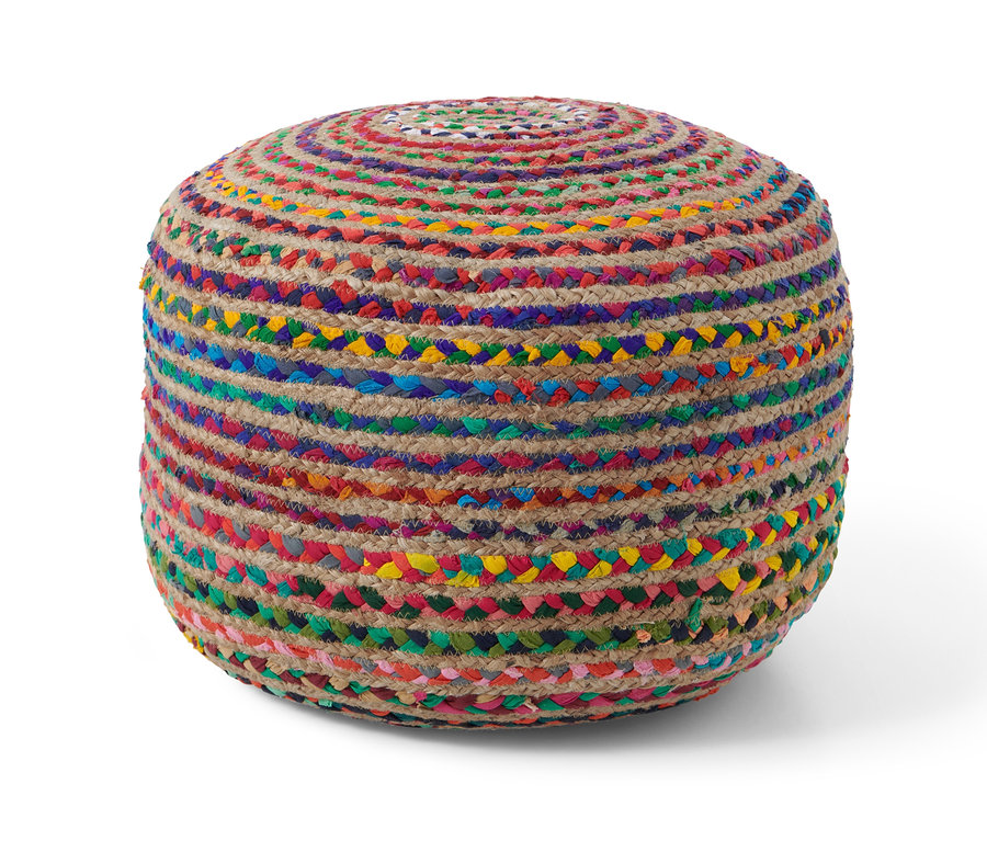 Ein Sitzpouf aus Jute.
