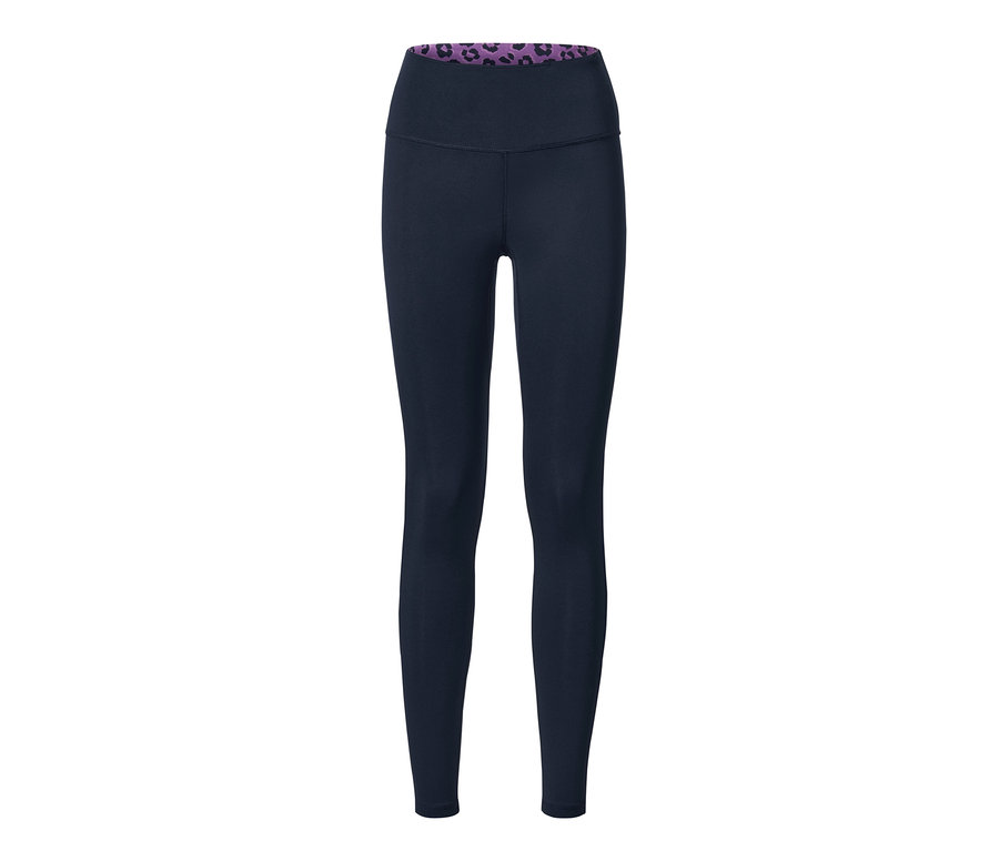 Blaue und lavendelfarbene Wende-Sporttight.