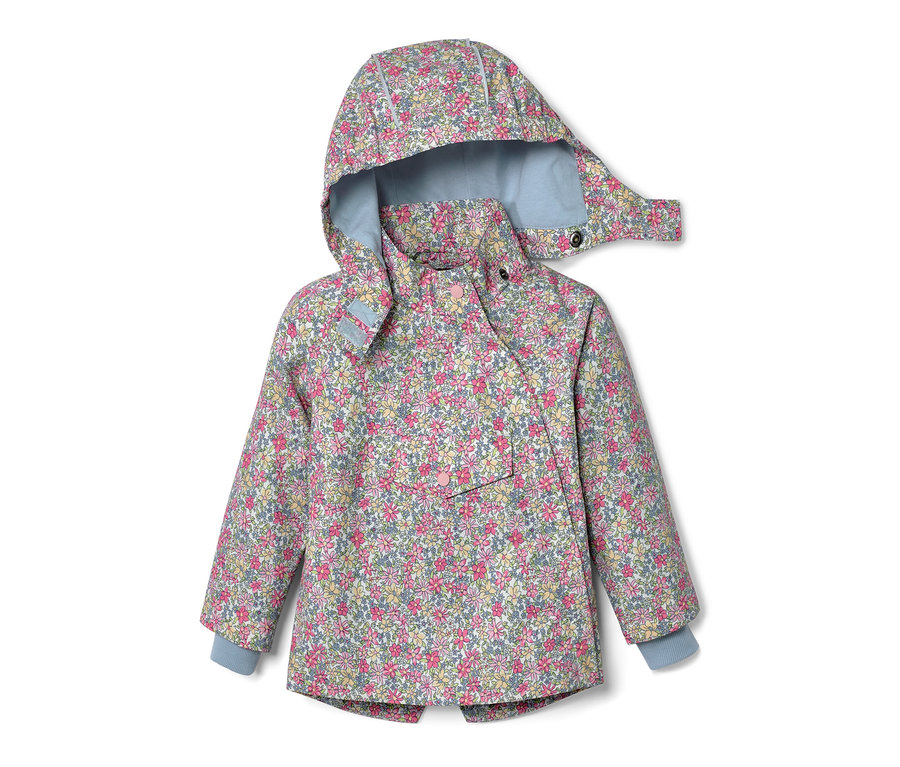 Kinder-Regenjacke mit Blumen-Alloverprint.
