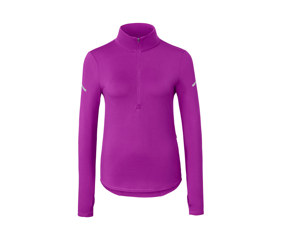 Thermo-Funktionsshirt, neonbeere mit langen Ärmeln und Reißverschluss am Kragen.