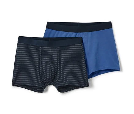 Zwei Slipboxer, eine blau und eine dunkelblau gestreift.