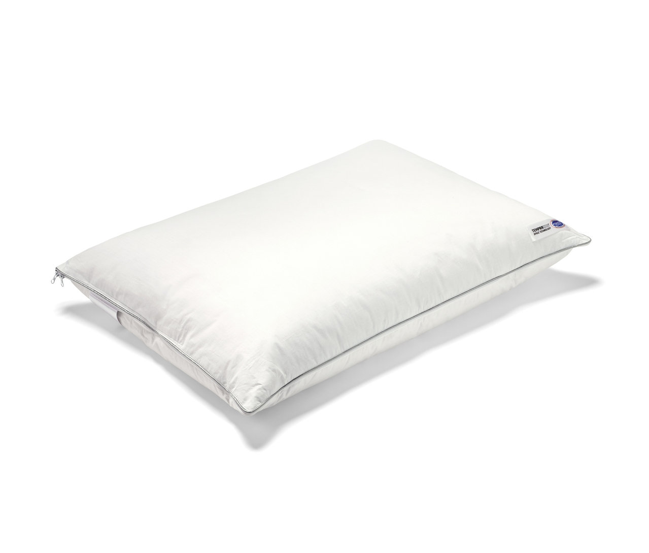 Weißes Temprakon Ergonomic Kissen auf weißem Hintergrund.