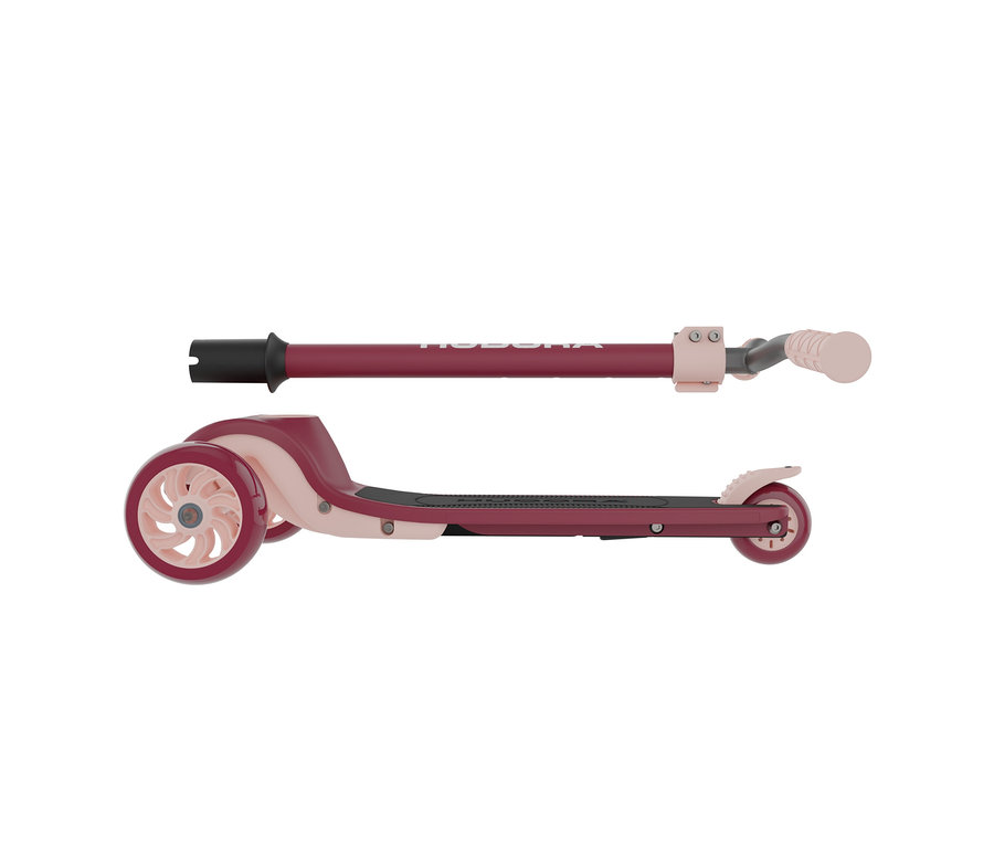 Detailansicht eines bordeauxroten HUDORA Tri-Scooters.