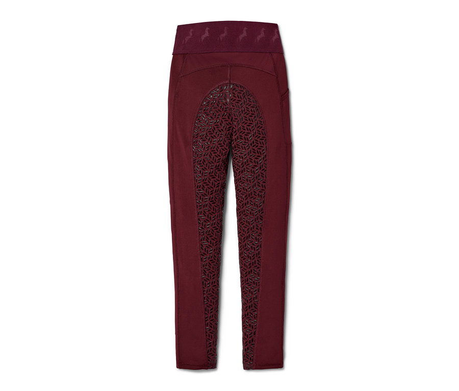 Rote Kinder-Grip-Vollbesatz-Reithose.