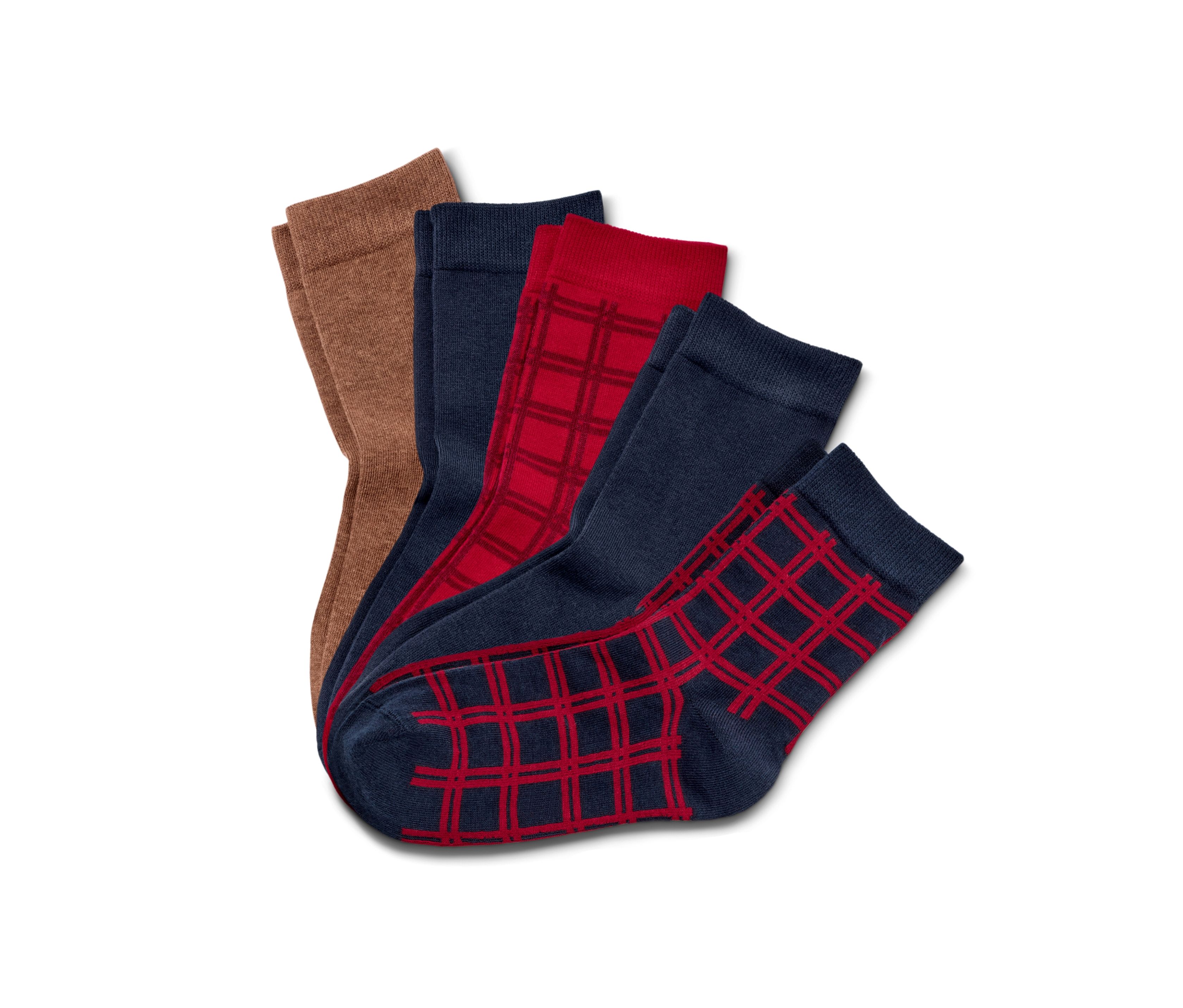 Tchibo - 5 Paar Socken - Damen - Gr. 39-42 - dunkelblau/kariert