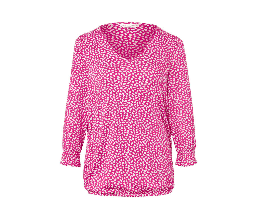 Pinkes, bedrucktes Blusenshirt.