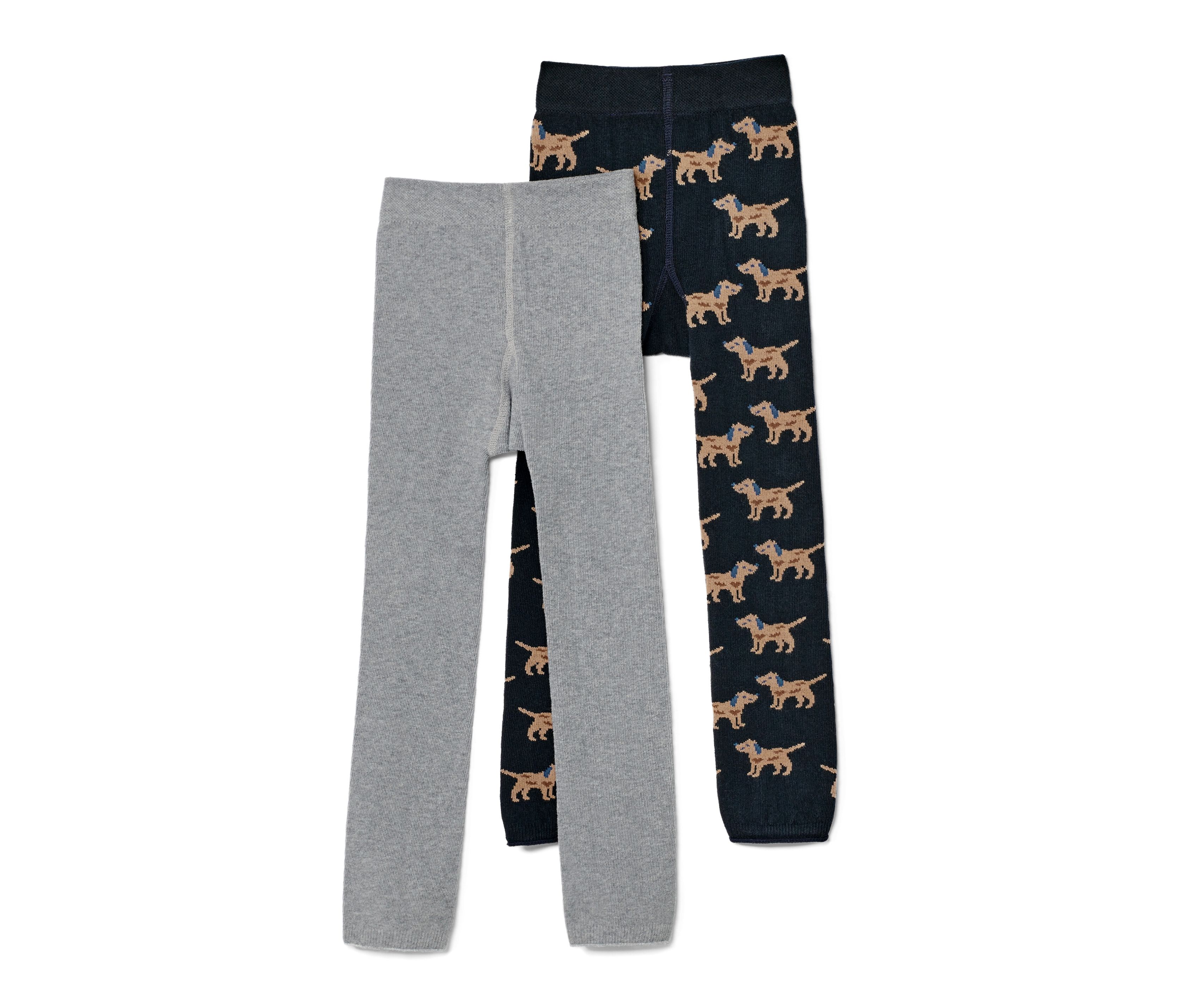 Tchibo - 2 Kinder-Strickleggings mit Stickerei - Herren - Gr. 86/92 - dunkelblau/jacquard