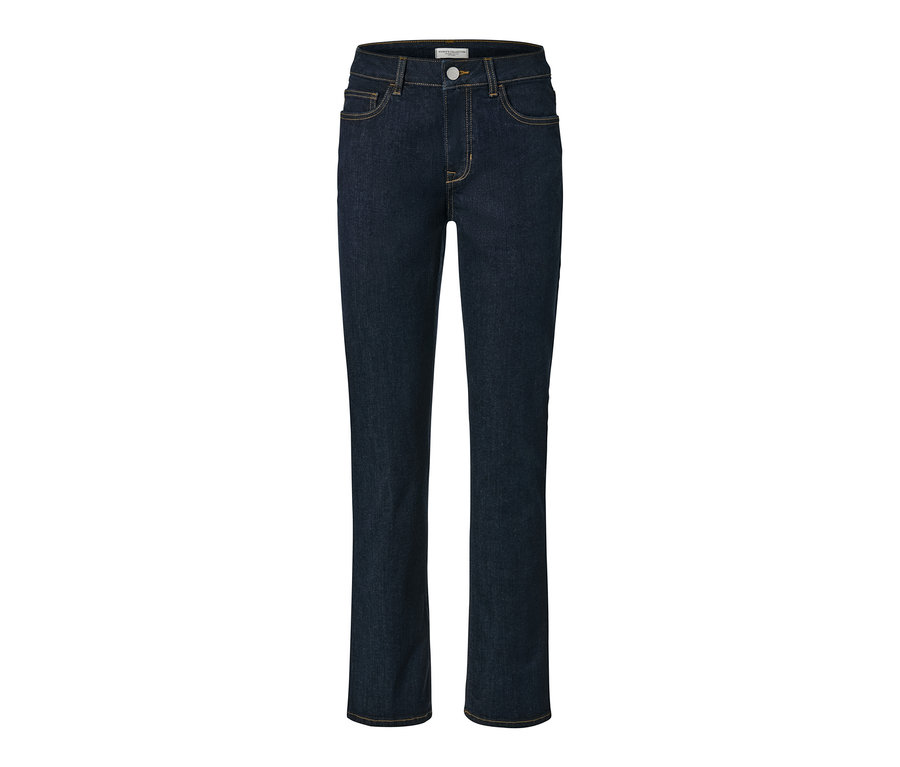 Dunkelblaue Straight Jeans – Fit »Kira«.