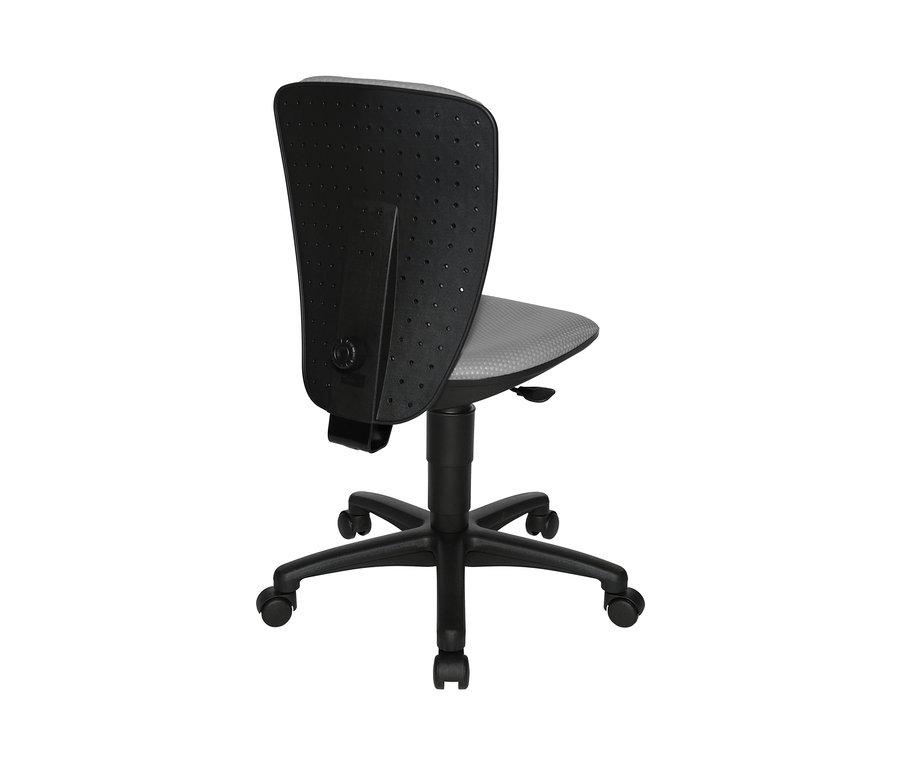 Detailansicht von hinten des grauen Topstar Schreibtischstuhls »High S'Cool« mit schwarzem Gestell.