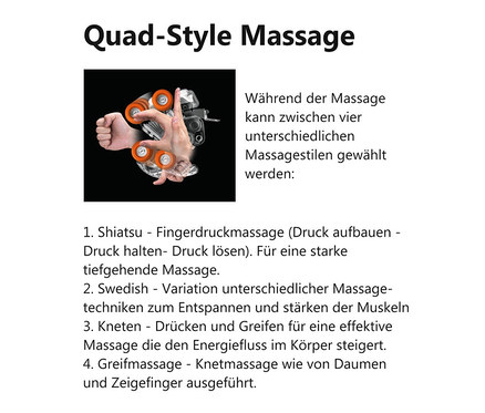 Massagerollen berühren eine Hand. Massagesessel »Panasonic MA 59«.