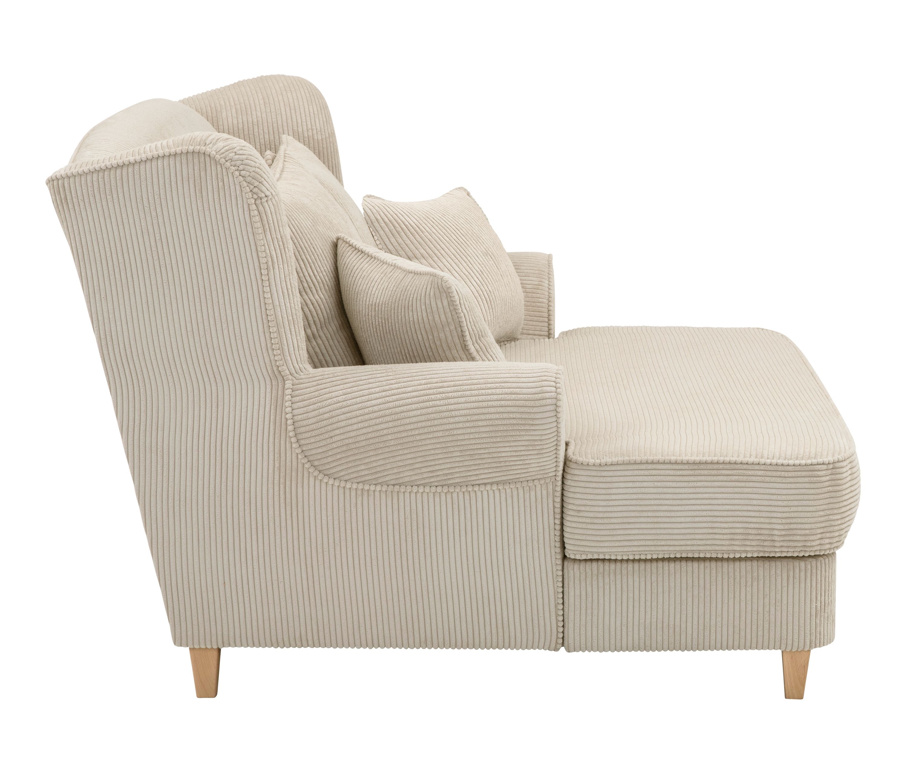 Thumbnail - Tchibo - XXL-Ohrensessel »Harvard« in Cordstoff - 154x144x102cm - creme - Polyester / Holz / Buchenholz