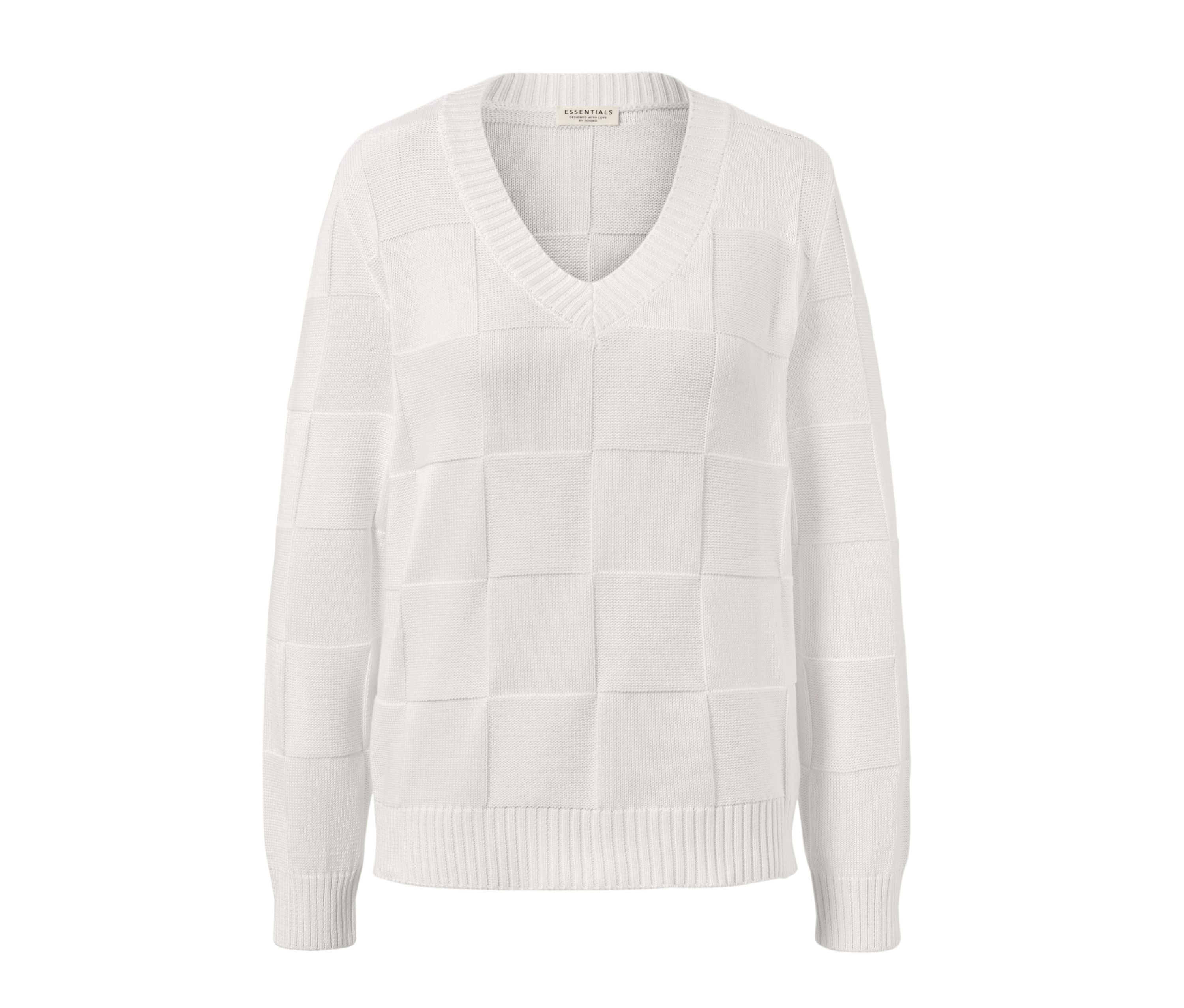Tchibo - Pullover mit Karostruktur - Damen - Gr. XL - creme