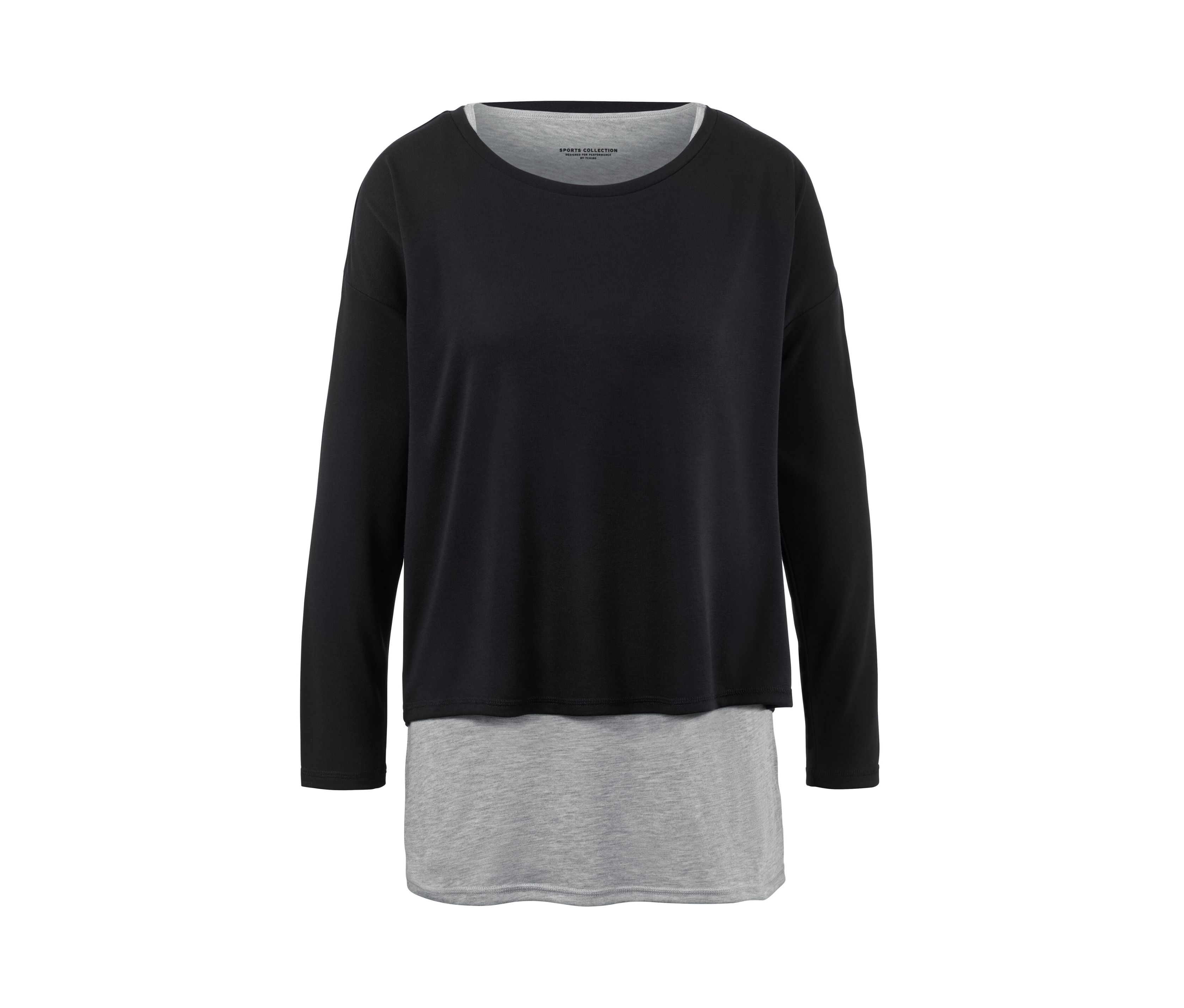 Tchibo - 2-in-1-Sportshirt - Damen - Gr. S - schwarz