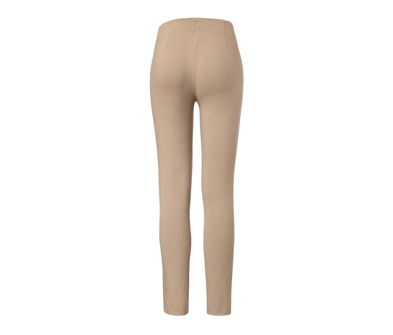Rückansicht einer beigen Stretchhose.